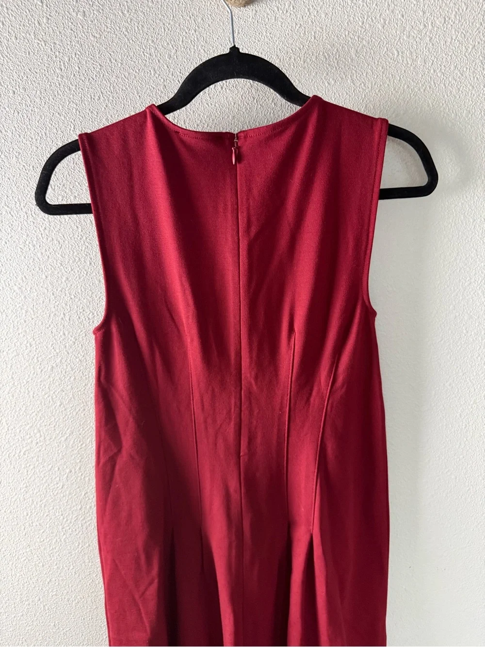 New J. Crew Nadia Ponte Sleeveless Dress Midi Bordeaux Berry Women’s Size Small
